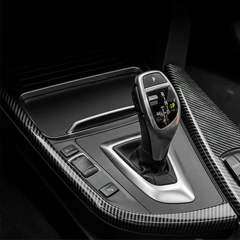 Karbon Fiber Araba Vites Paneli Yan L Şekli Şeritler Trim İç Modifikasyonu BMW 3 4 Serisi için 3GT F30 F31 F32 F34