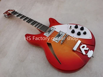 Toptan-en iyi çin gitar Deluxe Modeli 360/12 DİZE Elektrik gitar Yarı Hollow Kiraz Patlama