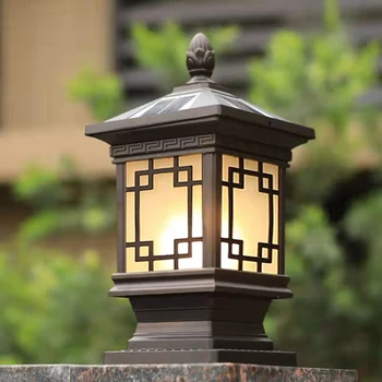 RONİN Açık Güneş direk lambası Klasik Retro Su Geçirmez Avlu Dekorasyon için Led Bahçe Balkon Villa Duvar Lambası