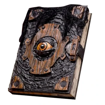 1 ADET Kitap Cadılar Bayramı Dekor Gerçekçi Necronomicon Kitap Cadı Dekorasyon El Yapımı Siyah Spellbook Spooky Mevsimsel Prop