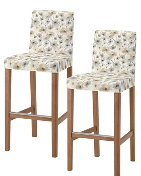 Suluboya Bitki Çiçek Doku Yüksek Geri 2 adet Sandalye Kapakları Mutfak Elastik Bar Taburesi Slipcover Yemek Odası Koltuk Kılıfları