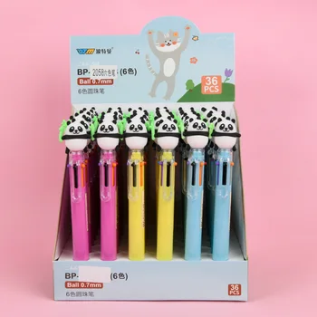 36 adet kawaii Jel Kalem Tükenmez Kalemler panda 6 Renkler Kalem Kırtasiye Çok Fonksiyonlu El Yazısı Tükenmez Kalem Öğrenci ofis malzemeleri