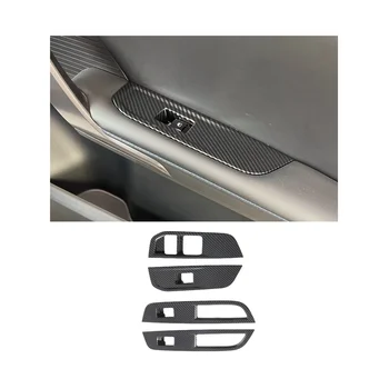 MG 4 MG4 EV Mulan 2023 Araba Pencere Kontrol Kaldırma Anahtarı Paneli Kapak Trim Dekorasyon Aksesuarları-ABS Karbon Fiber
