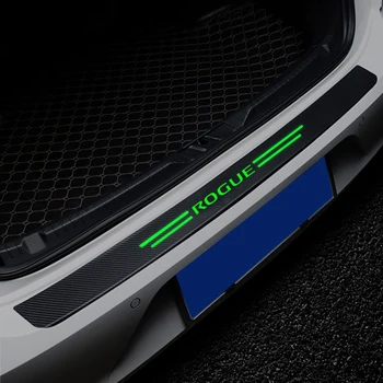 Aydınlık Karbon Fiber Araba Kapı Eşiği Çıkartmalar Filmi Pedalı Muhafızları Nissan Rogue için Logo Işıklı Gövde Eşik Tampon Çıkartmaları