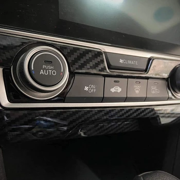 Merkezi Konsol Paneli Trim ABS Karbon Fiber Tarzı İç Dekorasyon Aksesuarları Honda 10Th Gen Civic 2016-2020