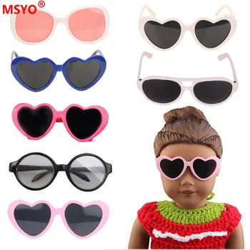 18 İnç amerikan oyuncak bebek Kız Kalp Şeklinde Gözlük Mini Güneş Gözlüğü Yeniden Doğmuş Bebek Bebek Aksesuarları ZAPF Bebek Lüks Ürünler Kız Oyuncak
