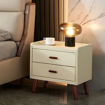 Bej Depolama Komodinler Dresser Ucuz Ahşap Başucu Masa Estetik Beyaz Japon Muebles Para El Dormitorio Ev Mobilyaları