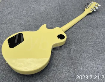 Elektro Gitar Düz Krem Rengi Akçaağaç Klavye Krem Boya Klavye Baskı M Siyah Kakma SSH Manyetikler Krom Parçaları