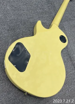 Elektro Gitar Düz Krem Rengi Akçaağaç Klavye Krem Boya Klavye Baskı M Siyah Kakma SSH Manyetikler Krom Parçaları