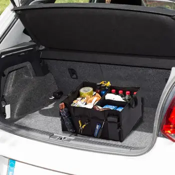 Gövde Organizatörler Ve Depolama Katlanabilir Araba saklama çantası Bölmeli Otomotiv SUV Araba Organizatör Depolama Aperatifler Araba