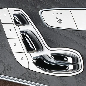 8 ADET Siyah Oto Araba Kapı Ayar Düğmesi Anahtarı Kapak Sticker Trim için E C GLC Sınıfı W213 W205 X253