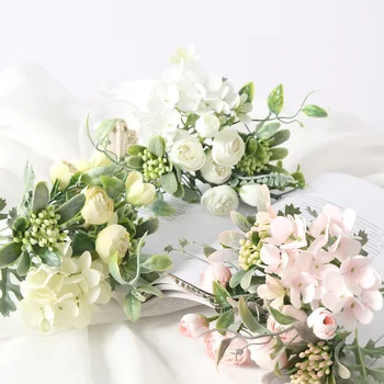 Simüle Gül Buketi Düğün Tutamak Fotoğraf Fotoğraf Ev Masaüstü Arka Plan Duvar Dekorasyon Yapay Kumaş Çiçek