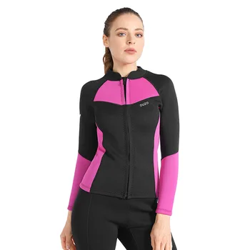 SUKıLıFE dalgıç kıyafeti ön fermuar kadın ceketi dalgıç kıyafeti sörf şnorkel kış mayo sıcak 1.5 mm