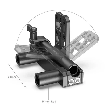 SmallRig Çift 15mm Çubuk Pil Menteşe 1/4 - 20 dişli delikli Hafif ve taşınabilir Açı ayarlanabilir 2802