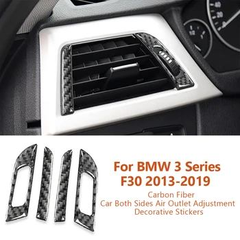 BMW 3 Serisi için F30 2013-2019 Karbon Fiber Araba Her İki Tarafta Hava Çıkış Ayarı Dekoratif Çıkartmalar İç Oto Aksesuarları