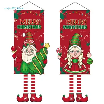 Kapı Duvar C9GA için Dayanıklı Polyester Malzeme Merry Christmas Asılı Bannesr