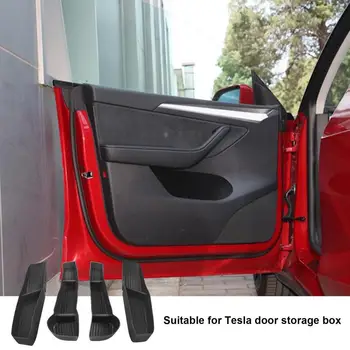 Kapı saklama kutusu Tesla Modeli 3 2019-2021 / model Y Kapı Kolu saklama kutusu Çekmece 4 adet / takım Araba İç Dekor Aksesuarları