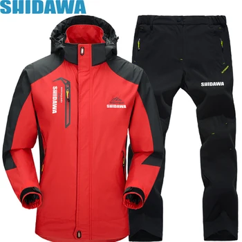SHIDAWA Balıkçılık Takım Elbise erkek Sonbahar İnce Su Geçirmez Balıkçılık Kıyafetleri Açık Spor Yürüyüş Kapşonlu Rüzgar Geçirmez Balıkçılık Ceketler Pantolon