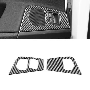 Volkswagen CC 2012-2018 için Yumuşak Karbon Fiber Araba İç Kapı Hoparlör krom çerçeve Trim Sticker Yedek Parçaları Aksesuarları