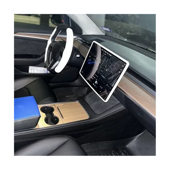 Ekran Koruyucu Çerçeve Tesla Modeli 3 Model Y Aksesuarları 2017-2023 Silikon Merkezi Konsol Dekor Koruma, Beyaz