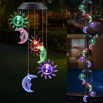 Renk Değiştirme Yaratıcı Açık su geçirmez LED Güneş Rüzgar Çanları Dekorasyon bahçe lambası Festivali Hediye