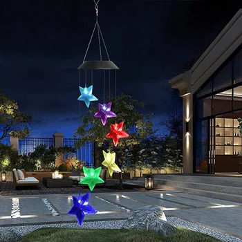 Renk Değiştirme Yaratıcı Açık su geçirmez LED Güneş Rüzgar Çanları Dekorasyon bahçe lambası Festivali Hediye