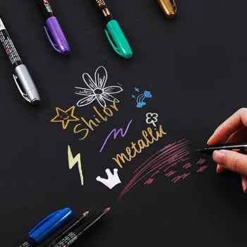 Metalik Renk Kalem Sanat işaretleme kalemleri Yazma hafif Fosforlu Kalemler Su Geçirmez Hızlı Kuruyan Kaligrafi İşaretleyiciler Ofis