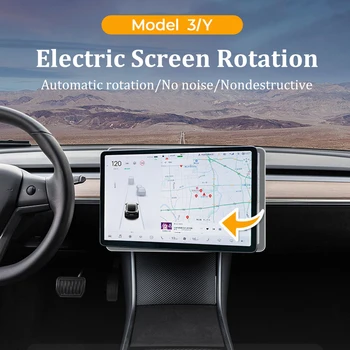 Elektrikli Otomatik Tesla Modeli 3 Model Y Ekran Döner Montaj Braketi Merkezi Konsol Navigasyon Ekran Döner Tutucu