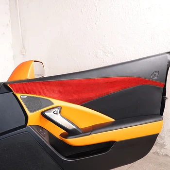 Chevrolet Corvette için C7 2014-2019 Yumuşak Karbon Fiber Araba İç Kapı panel dekorasyon Sticker Araba Anti-Scratch Aksesuarları