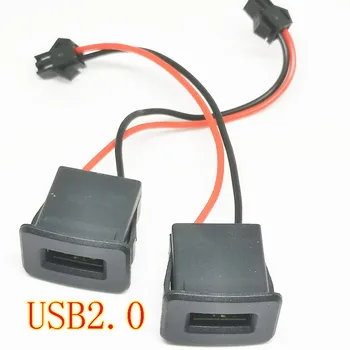2Pin USB 2.0 Dişi Güç Jakı USB2.0 şarj portu kablolu konnektör Elektrik Terminalleri USB şarj soketi