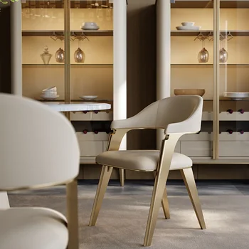 Kol dayama Taşınabilir Yemek Sandalyesi Modern Su Geçirmez Deri Vanity Ofis İskandinav Sandalye Mutfak Beyaz Şezlong Mobilya