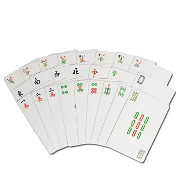 Su geçirmez Mahjong İskambil Kartları Seti 2 Akrilik Dices Seyahat Taşınabilir Mahjong Poker Plastik Mini Kart Aile Parti Oyunları