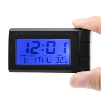 Araba Dijital Saat Otomobil Mini İzle Termometre İşlevli Ay Tarih Saatler LCD Arka Oto İç Dekorasyon