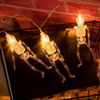 Cadılar bayramı iskelet dize ışık iskelet peri lamba şenlikli cadılar bayramı Led dize ışıkları su geçirmez iskelet için kapalı / açık