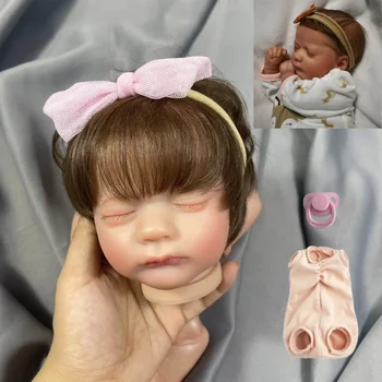 17 İnç Boyalı Yeniden Doğmuş Bebek Kiti Erken Bebek Boyutu El köklü Saç ve Kirpik Bez Vücut Demonte DIY Bebek Parçaları