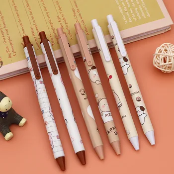 60 adet / grup Kawaii Ayı Tavşan Jel Kalem Sevimli 0.5 mm Siyah Mürekkep Kalemler Hediye Kırtasiye Ofis Okul Malzemeleri Toptan