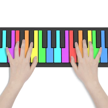 49 Tuşları Elektronik El Rulo Piyano Dijital Klavye İç Davul Modeli Fonksiyonu USB Girişi Yumuşak Silikon Müzik Severler için Yeni Başlayanlar