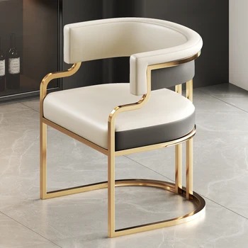 Modern Lüks yemek sandalyeleri Rahat Altın Bacaklar Yetişkinler Dirsek Desteği Sandalyeler Tasarımcı Benzersiz Kapalı Malzemeleri