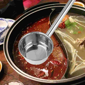 2 Adet Paslanmaz Çelik Uzun Saplı Su Pota Mutfak çorba kaşığı Gıda Dağıtım Kaşık Çin pişirme kapları Tencere Büyük