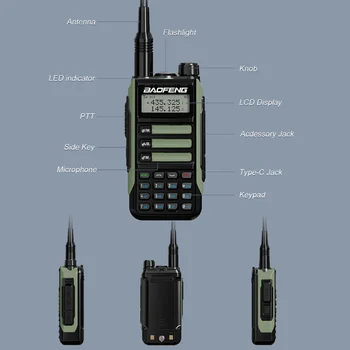 2 Paket Baofeng UV16 MAX V2 Walkie Talkie 10W VHF UHF Çift Bant İki Yönlü CB Ham Radyo UV - 16 Taşınabilir Radyo Alıcı-verici UV5R UV10R