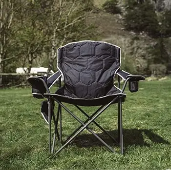 Kamp sandalyesi, katlanır kamp sandalyesi s Yetişkinler için Ağır Büyük Uzun Boylu 500 LBS, yastıklı Taşınabilir Dört Kol Çim Sandalye için Cep ile O