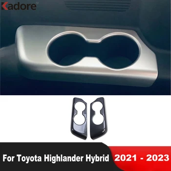 Toyota Highlander için Hibrid 2021 2022 2023 Karbon Araba Arka Koltuk Su Bardağı Tutucu krom çerçeve Trim İç Kalıp Aksesuarları