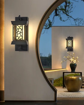 Villa kapısı duvar lambası, avlu lambası, kapı kulesi duvar lambası, dış duvar lambası, imitasyon mermer uzun şerit duvar lambası