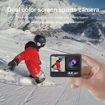 WİFİ Vlog Kamera Su Geçirmez 4K 60FPS Dijital Video Kamera EIS Çift IPS Ekran Dokunmatik Dalış Motosiklet Sürmek