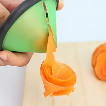 Spiral Meyve Dilimleme Huni Tasarım Salatalık Kesici Keskin Dişli Kesici Sebze Kalemtıraş Havuç Soyucu Mutfak Gadget