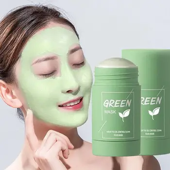 40g yeşil çay Maskesi Katı Yüz Yağ Kontrolü Nemlendirici Temizleme Maskesi Akne Tedavisi Gözenekleri Kaldırmak Siyah Nokta Maskesi