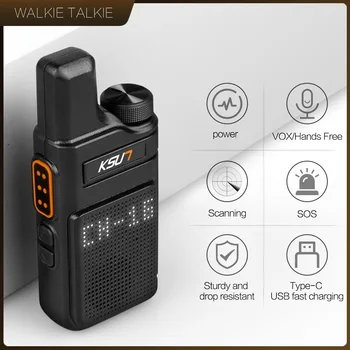Walkie Talkie Taşınabilir Mini İletişim Radyo Profesyonel PMR 446 Talkie Walkies İki Yönlü Telsiz Alıcı-verici KSUN M6 Kaliteli