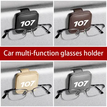 Çok fonksiyonlu Araba Güneş Gözlüğü Tutucu Manyetik Deri Gözlük kart klibi Peugeot 107 İçin Araba Aksesuarları