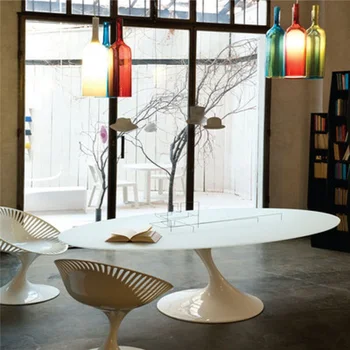 Modern minimalist fiberglas moda sanat açık boş sandalye lale şekilli hollow out fan yemek sandalyesi