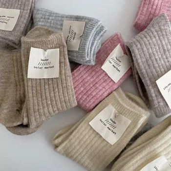 Kadın Çorap Sıcak Yün Kış Kalın Kar Rahat Kaşmir iş çorabı Harajuku Tasarımcı Çorap